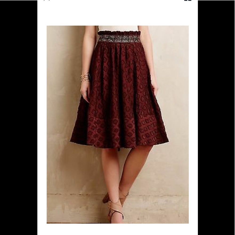 Anthropologie Diamond-Cut Midi Skirt by Maeve